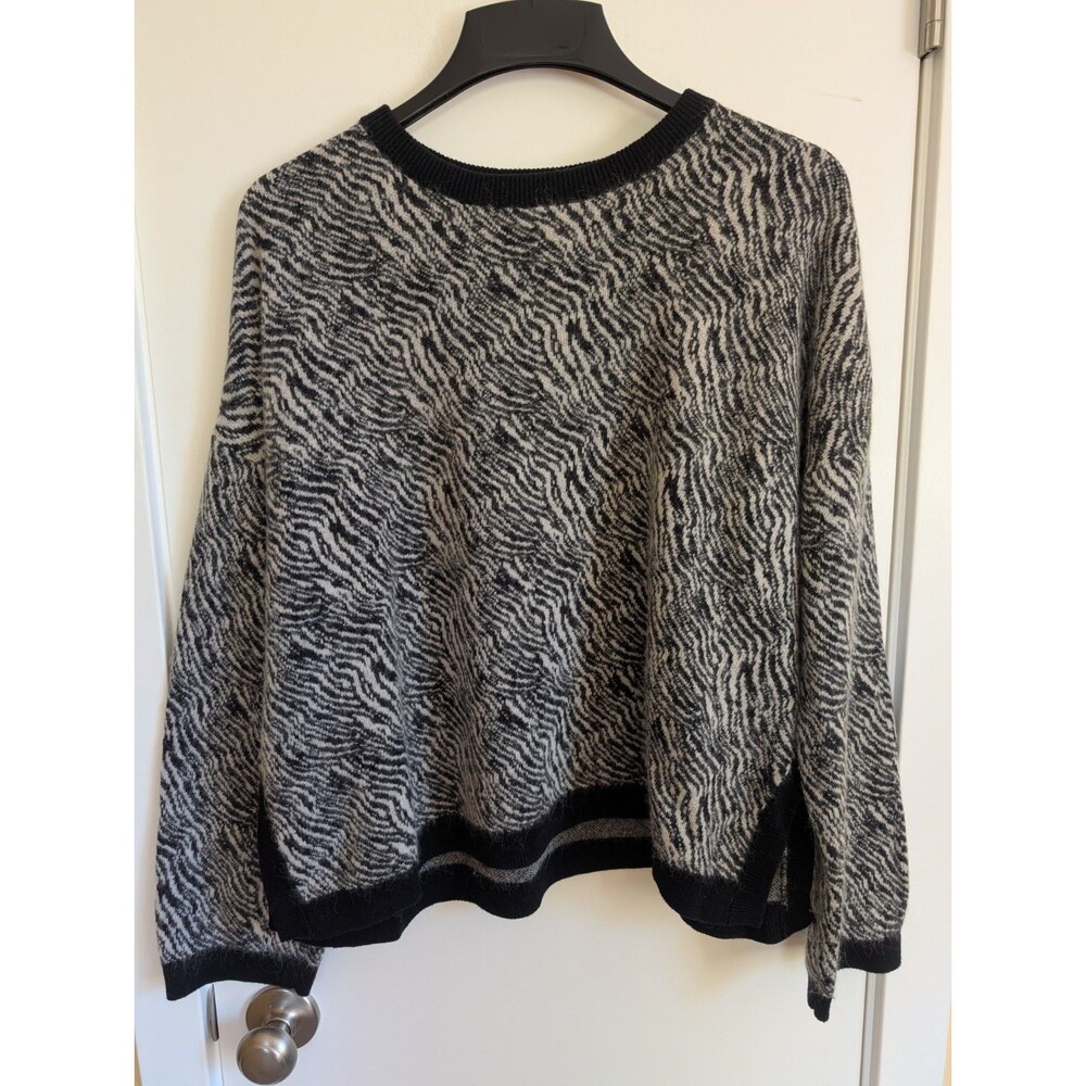 Nordstrom Cashmere Alpaca Silk Wool Sweater 2X Black Quiet Luxury Capsule Classy